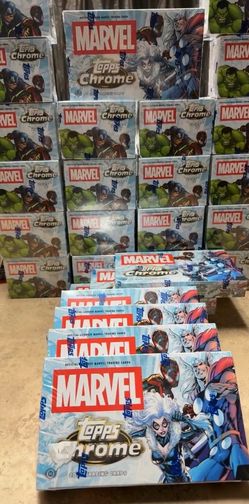 Topps Marvel Chrome blasters and hobby boxes