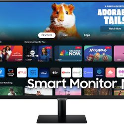 SAMSUNG 27-Inch M5 (M50D) Series FHD Smart Monitor with Streaming TV, Speakers, HDR10, Gaming Hub, Multiple Ports, Workout Tracker, Vision Accessibili