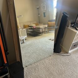 Rectangular Wood Mounted Mirror 