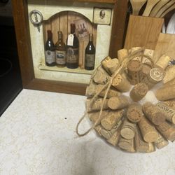 3d Wine Picture With Hanging Cork Ball Pick Up
