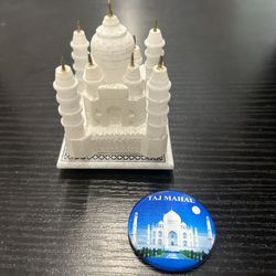 Mini Taj Mahal keepsake and magnet (both from actual Taj Mahal)