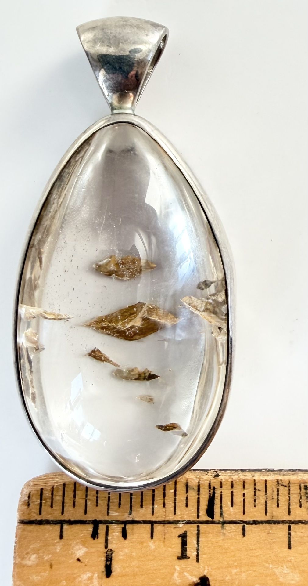 BEAUTIFUL STARBORN QUARTZ STERLING SILVER PENDANT with INCLUSIONS