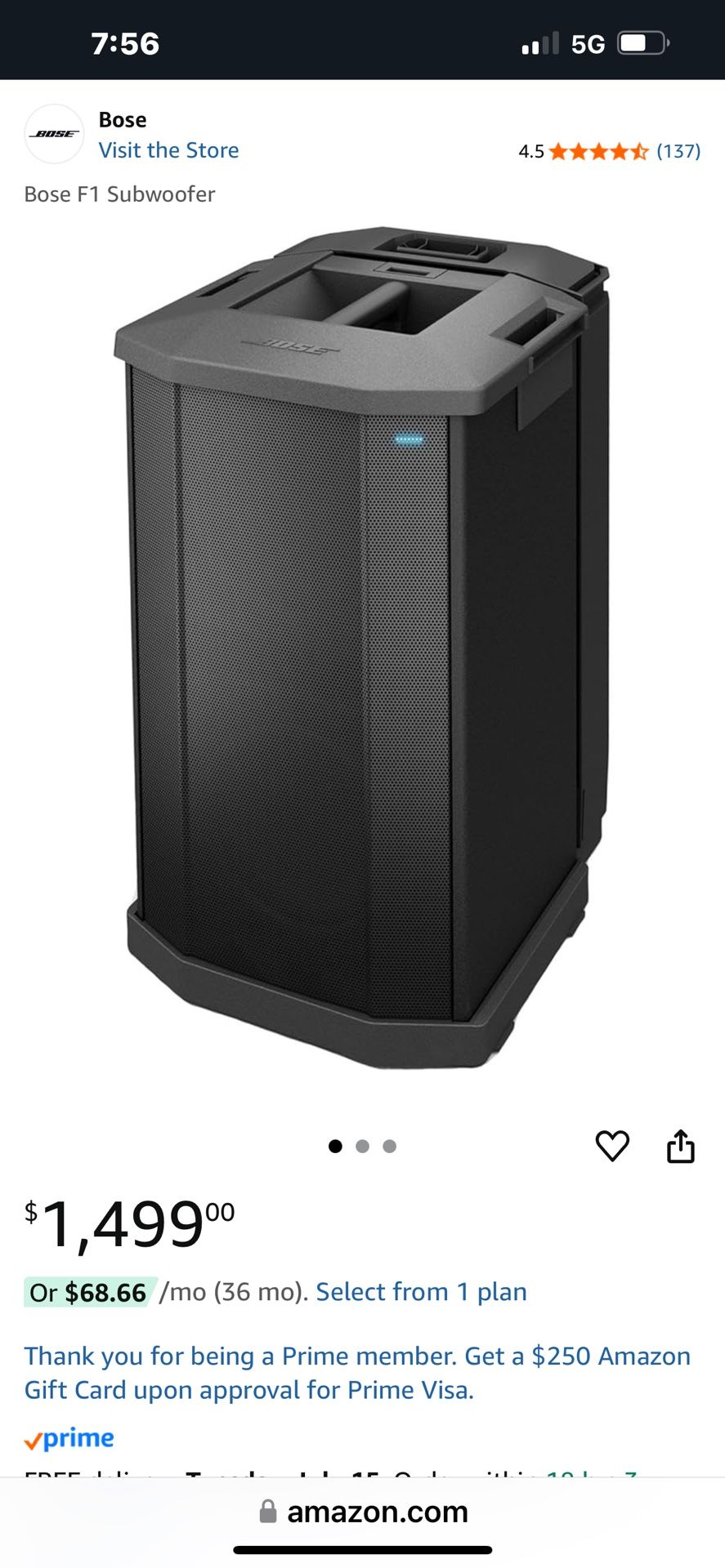 Bose F1 Subwoofer 1000 watts Built In Amp 