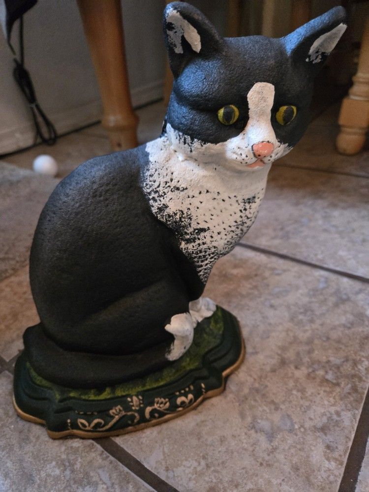 CAT CAST IRON DOOR STOPPER