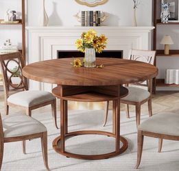 47-inch round walnut dining table New! Table only!