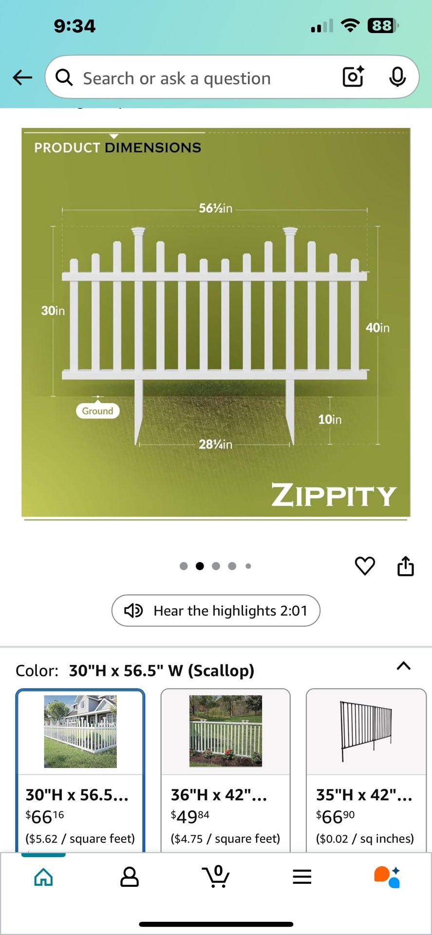 Zippity Vinyl Fence Posts With Ground Stakes 4 Total