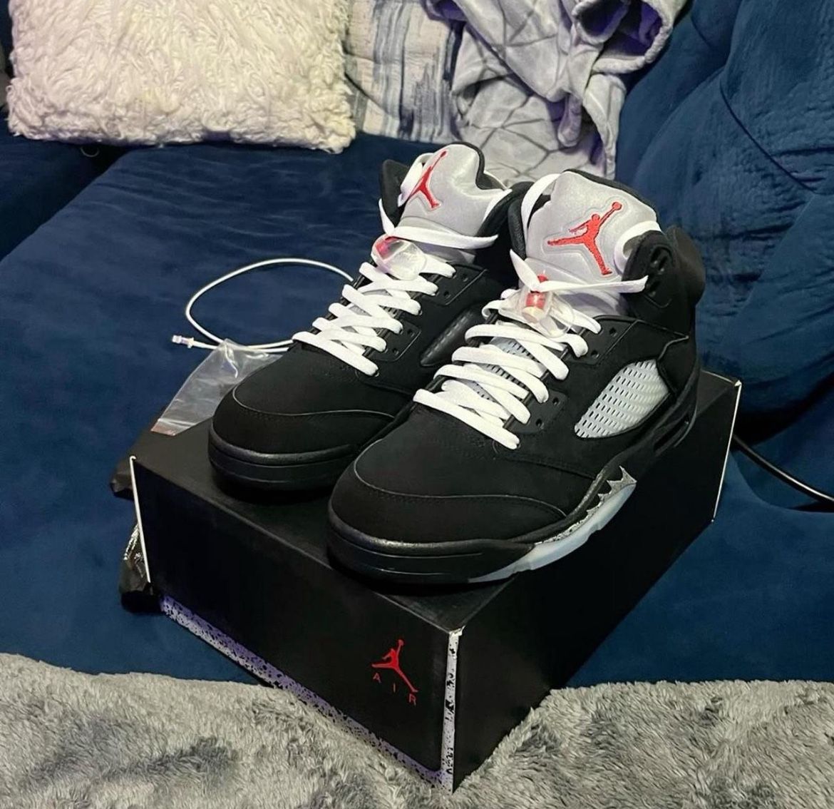 Jordan Black Metallic 5s Size 8.5 Men