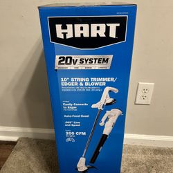 HART 20-Volt 10-inch String Trimmer/Bazooka Leaf Blower Combo Kit