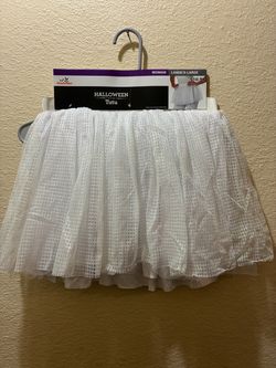 Women's White Halloween Tutu Skirt L/XL