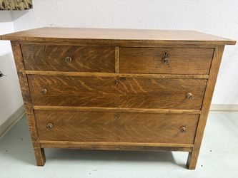 Vintage Wooden Dresser With Mirror
