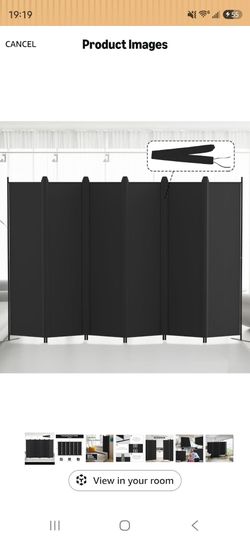 6-Panel Folding Room Divider Black