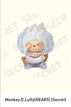 Authentic One Piece Labubu Monkey D Luffy Gear 5 Secret