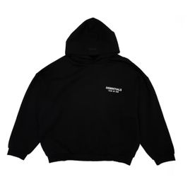 Essentials Hoodie Black & White Back Print