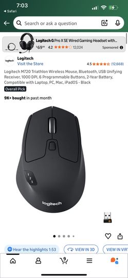 Brand New Ergonomic Mouth M720 Thriathlob