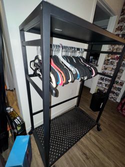 Ikea Metal Clothing Rack with Wheels