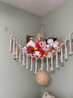 Sanrio & Kawaii Plush Collection + Macramé Stuffed Animal Hammock