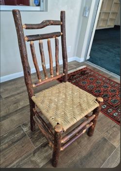 Handmade hickory chairs with strips of woven ash. Total of 6 or 8. Handmade in NW Georgia  ... great condition . 100 each. All similar ..not identical