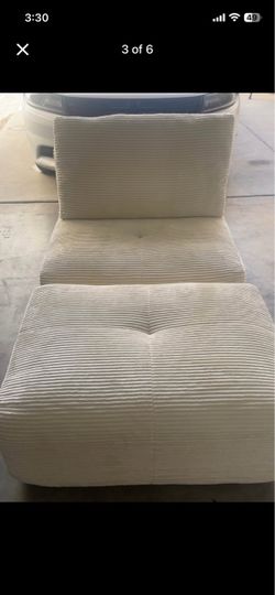 Beige Memory Foam Single Chaise Longue sofa/couch