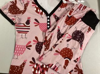 S&S Cozy Boutique Chicken Pajama Set Womens L