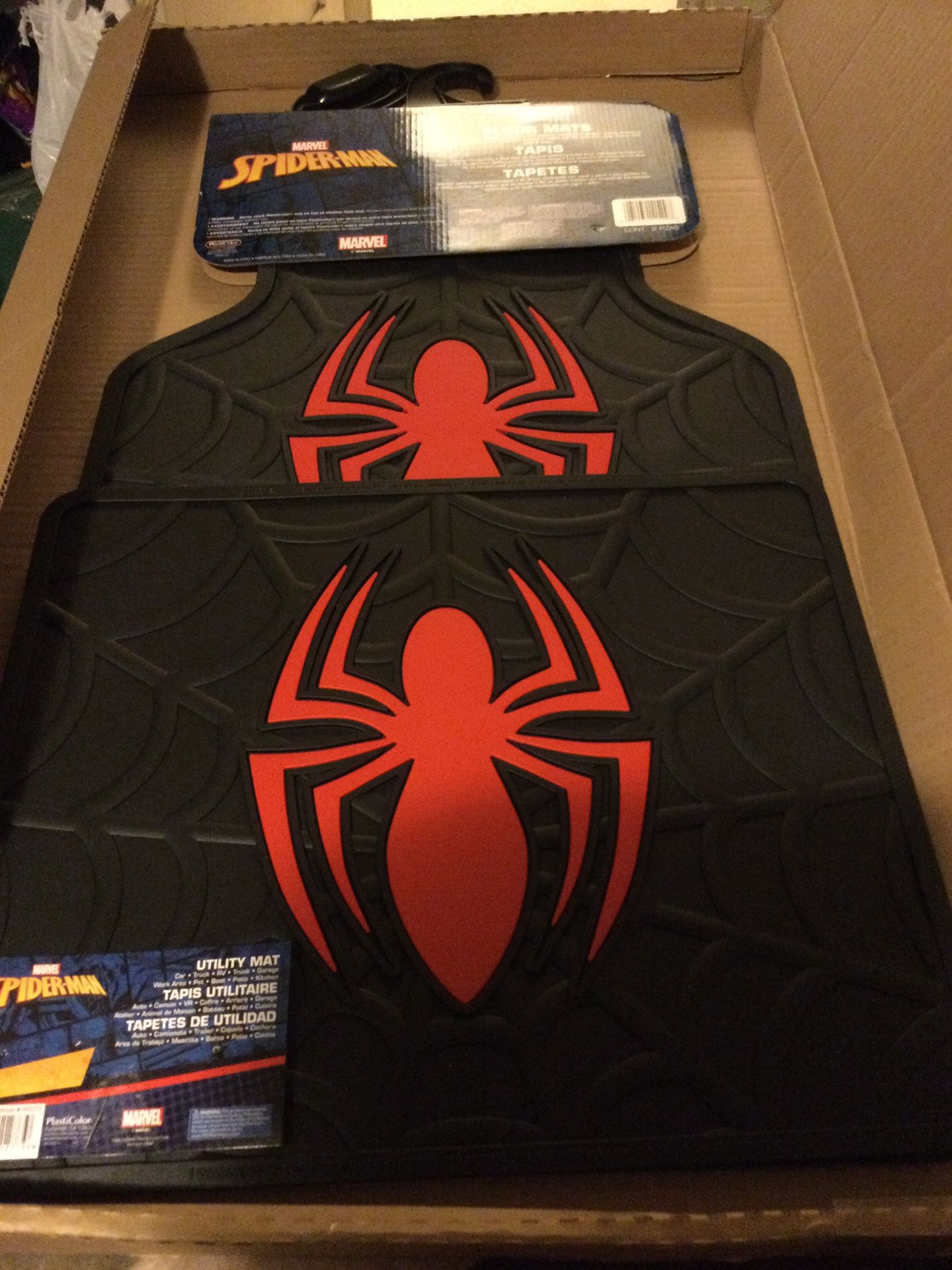 4 Piece Heavy Duty rubber Car Floor Mats Set New Spider-Man