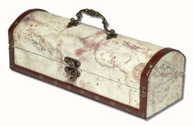 Old World Map Wine Bottle Case