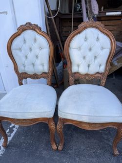 Vintage Baby Blue Pair Chairs