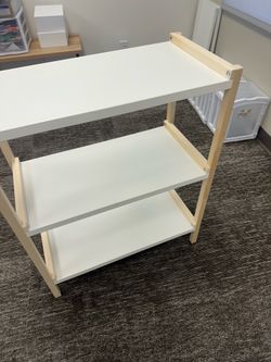 IKEA 3-Tier Wood and White Shelving Unit