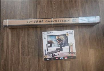 Panorama Innovations GX-70R Projector + 72" HD Projector Screen – NEW / Never used