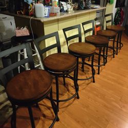 6 Lower Counter Height Bar Stools Chairs 24"