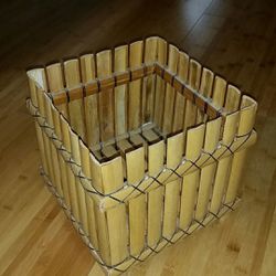 Vintage Bamboo Plant Basket