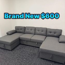 Hugs U Shape Dark Gray Sofa Bed Pull Out Bed Couch 🛋️ Brand New In Box 📦 