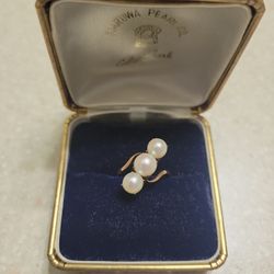 Maruwa Pearl Company 14 K Gold Pearl Ring.  Weight Is 3.4 Grams