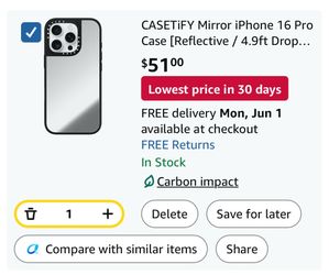 Mirror iPhone 16 Pro Case [Reflective / 4.9ft Drop Protection/Compatible with Magsafe]