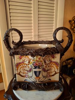 Antique porcelain and bronze vase