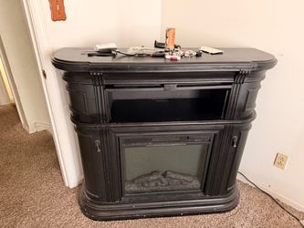 Black Electric Fireplace TV Stand Console