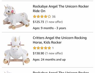 Rocking horse for baby unicorn rocker