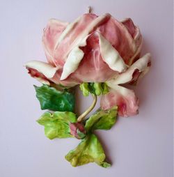 Italian Bassano Antique Capodimonte Porcelain Rose Wall Vase (CASH ONLY)