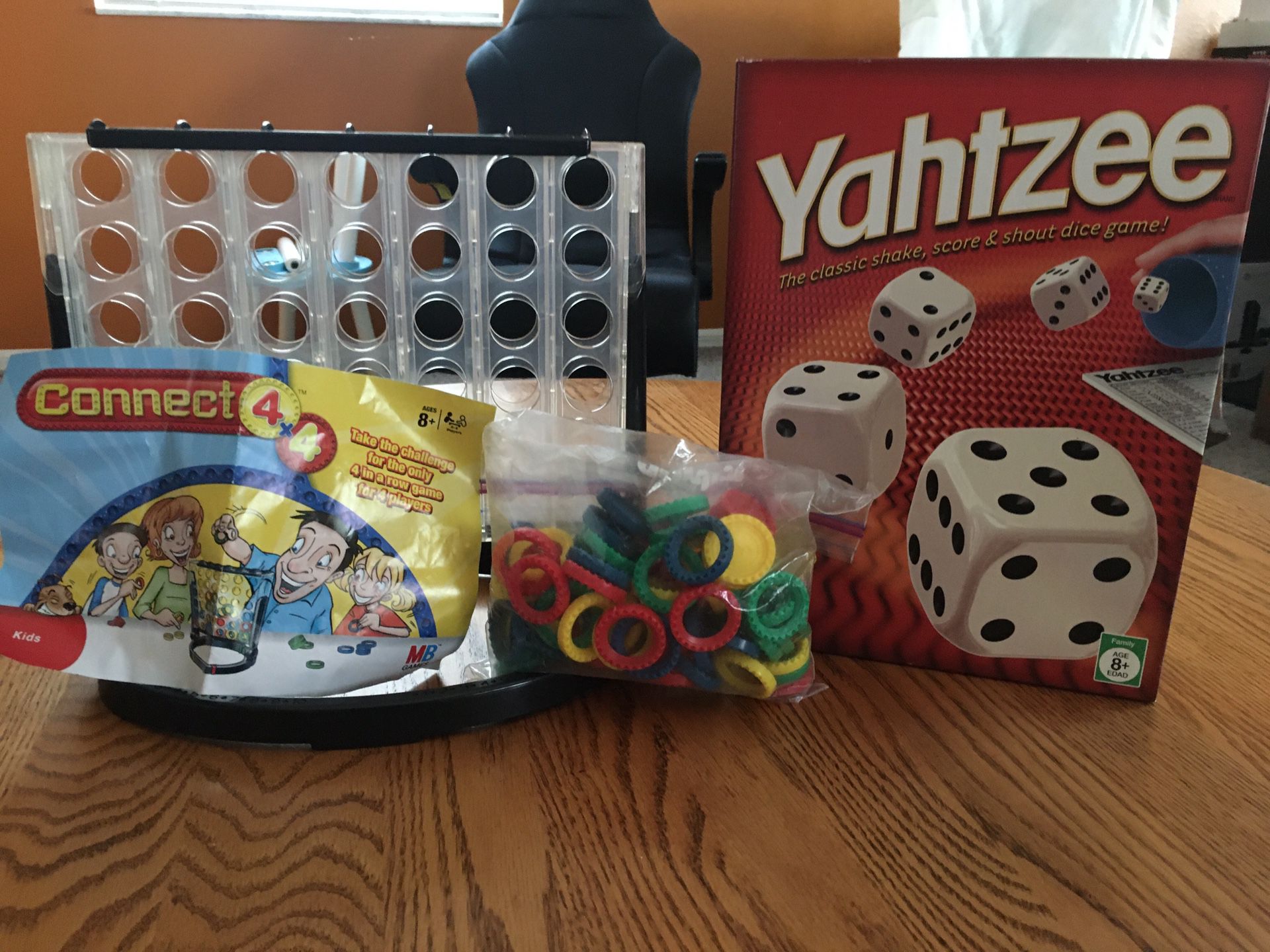 Connect 4x4 and Yahtzee Games