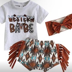 New Western Baby Girl Clothing Size 6-12 Months 