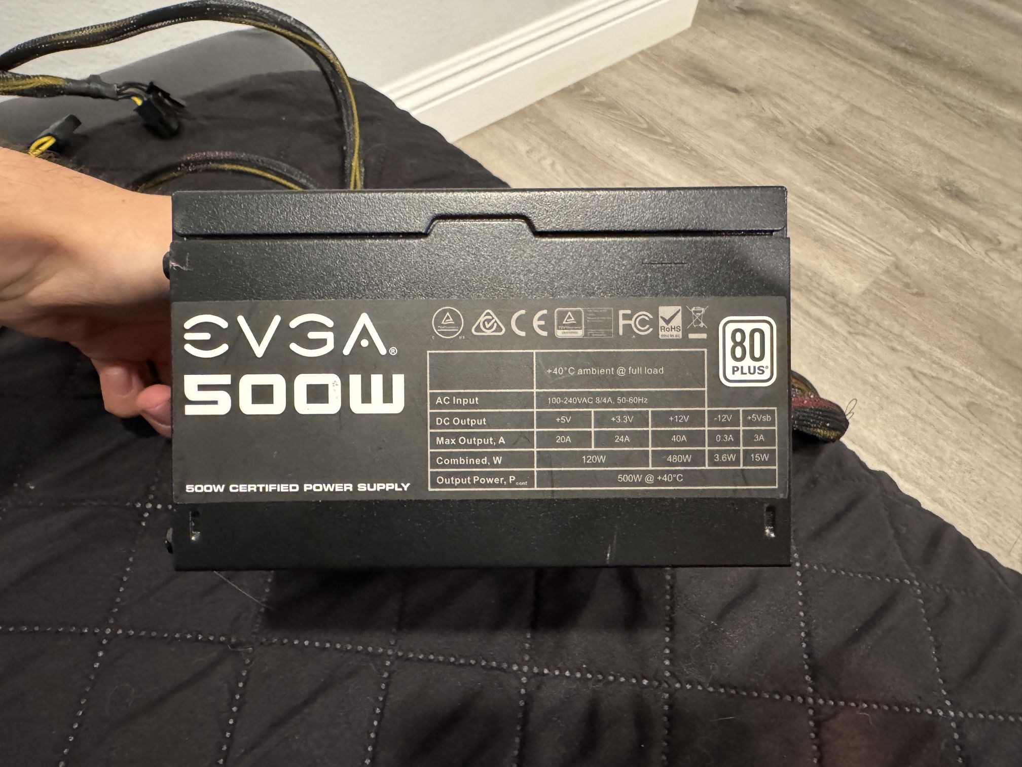 EVGA 500W 80+ Power Supply — Great Condition
