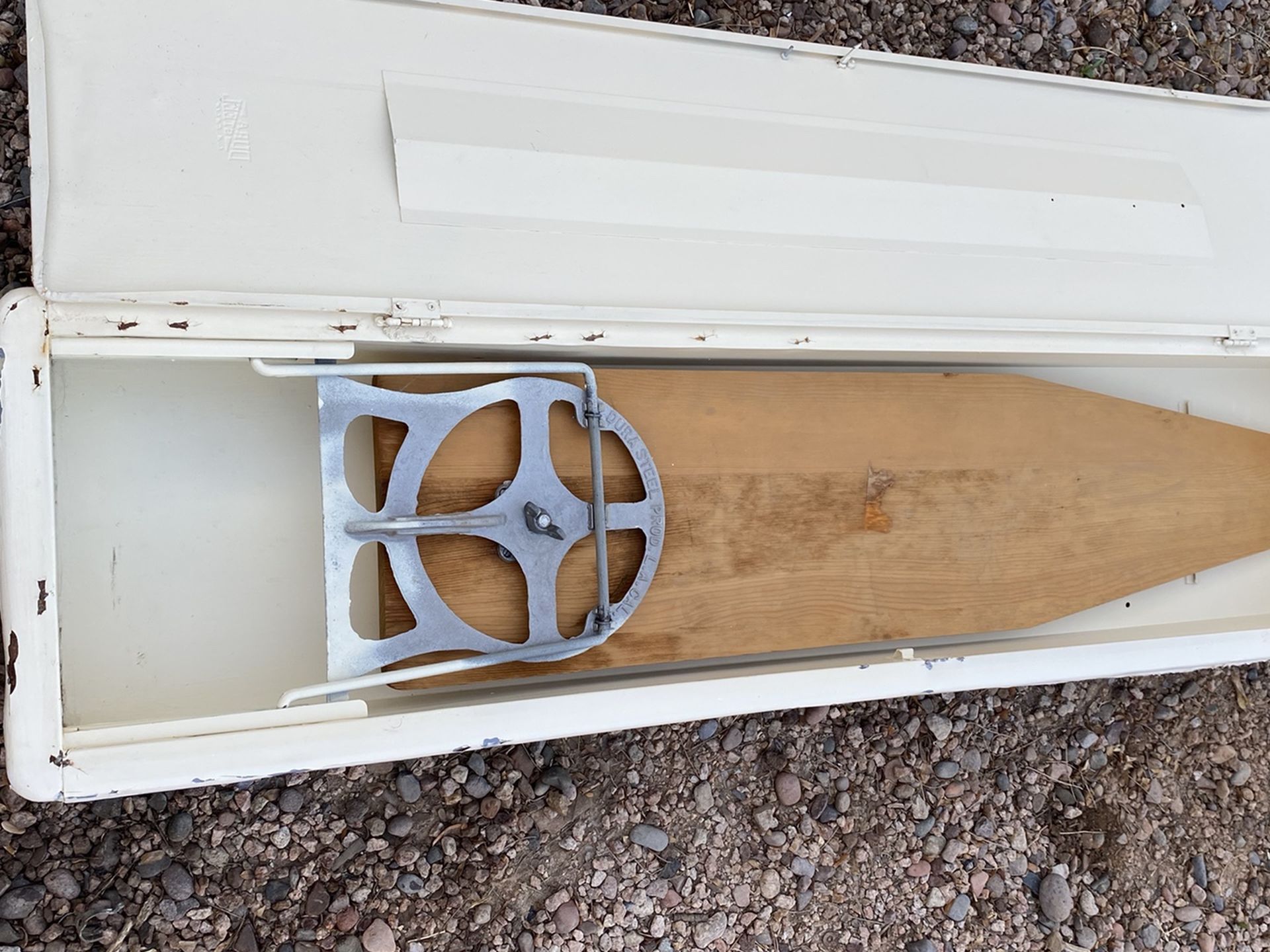 Vintage ‘built In’ Ironing Board, 1940’s? By Dura Steel Products LA Calif