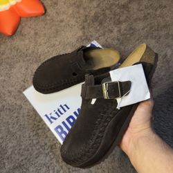Kith Birkenstock Suede Boston Braided|Men Sz 42 US Sz 9| Mocha Brown