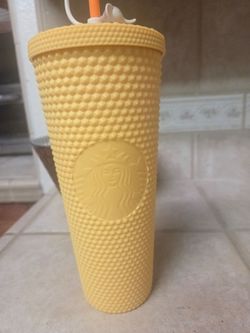 Starbucks Yellow Studded Cold Cup Tumbler