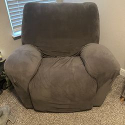 Recliner Tan With Grey Cover 