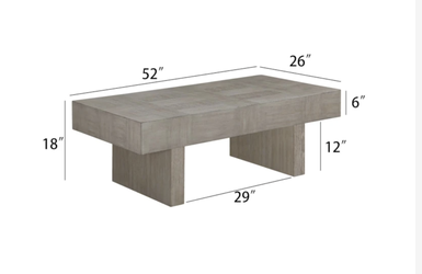 Living Spaces Christina Grey 52"Wide Rectangle Wood Coffee Table (Retail $275)