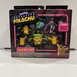 ACTION FIGURE: POKÉMON DETECTIVE PIKACHU - 6 FIGURE SET (2019) (READ)