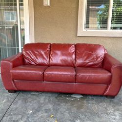 Red Leather Couch