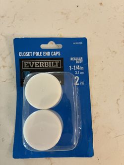 Closet Pole End Caps- 2 Pack White