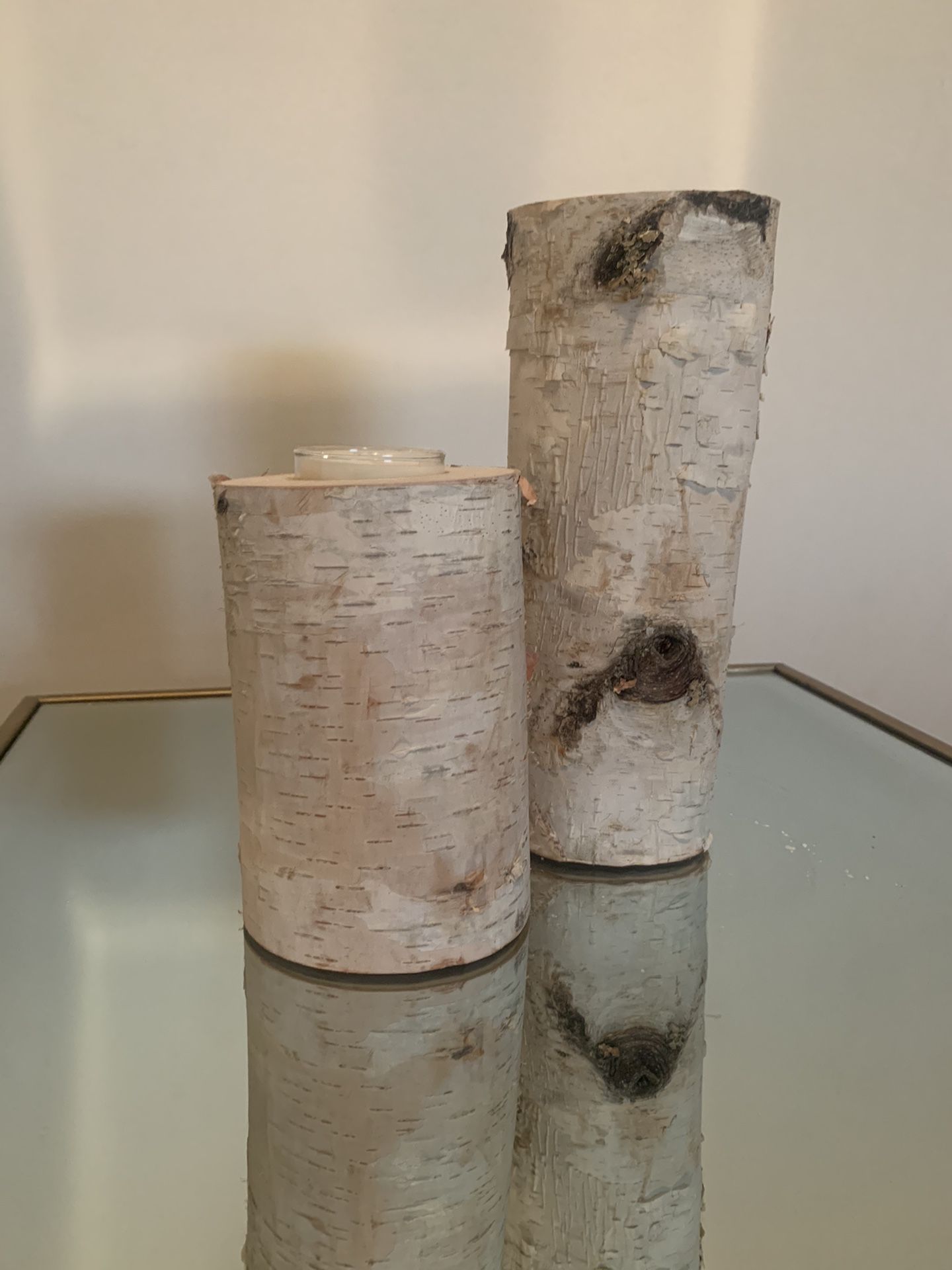 Decorative Birch Wood Candle Votive holders