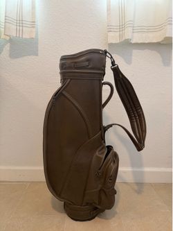 Vintage Brown Leather Golf Bag